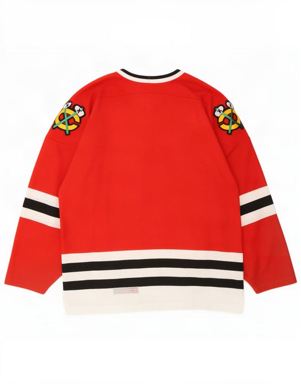 Camisa masculina vintage de hóquei Chicago Blackhawks CCM 1990-96 grande vermelha esportiva