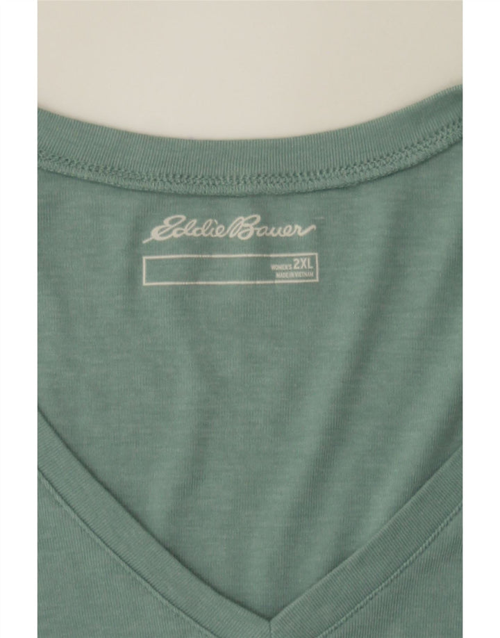 EDDIE BAUER Womens T-Shirt Top UK 20 2XL Green Cotton Vintage Eddie Bauer and Second-Hand Eddie Bauer from Messina Hembry 