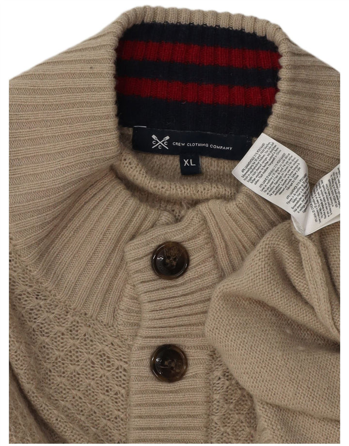 Suéter masculino com gola redonda e gola redonda XL cinza de lã de cordeiro