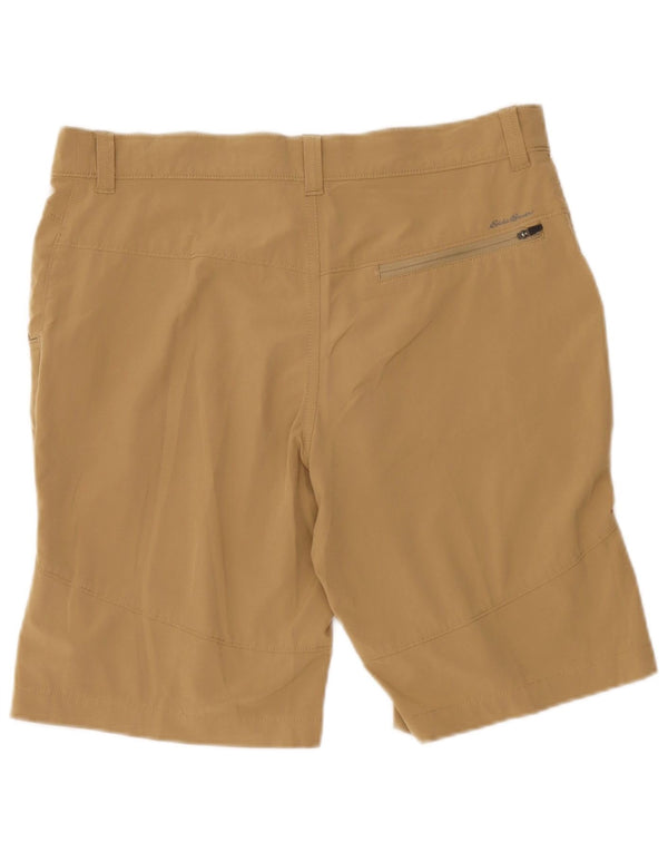 Eddie Bauer Mens Chino Shorts W33 Poliéster Bege Médio