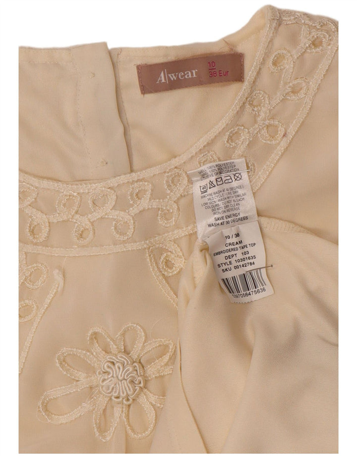 Blusa feminina de manga comprida Awear UK 10 pequena poliéster branco