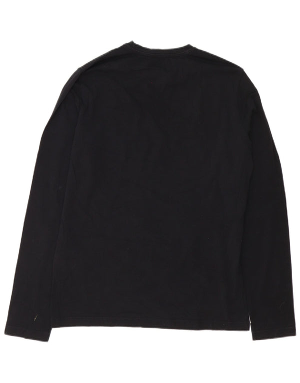 Calvin Klein Jeans masculino gráfico top manga comprida grande algodão preto