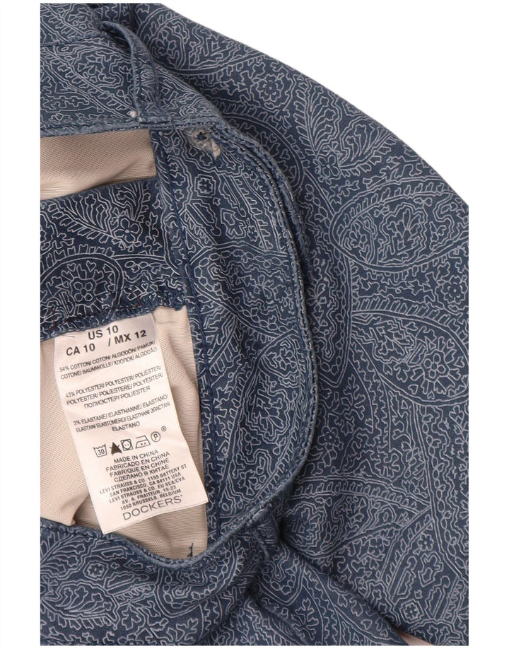 Calça Capri Feminina DOCKERS EUA 10 Grande W30 L20 Azul Marinho Paisley