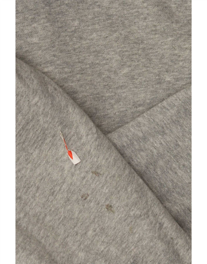 Suéter masculino Nike com capuz e zíper cinza médio algodão manchado