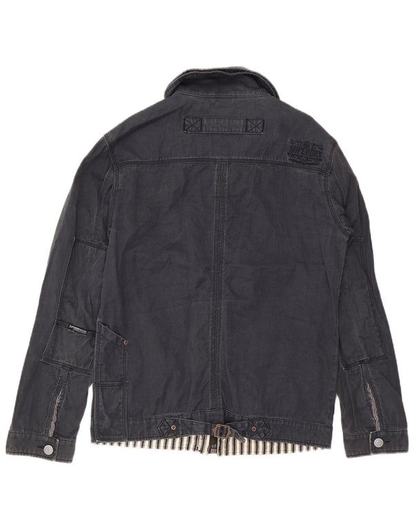 Jaqueta utilitária masculina Superdry UK 42 XL algodão azul marinho