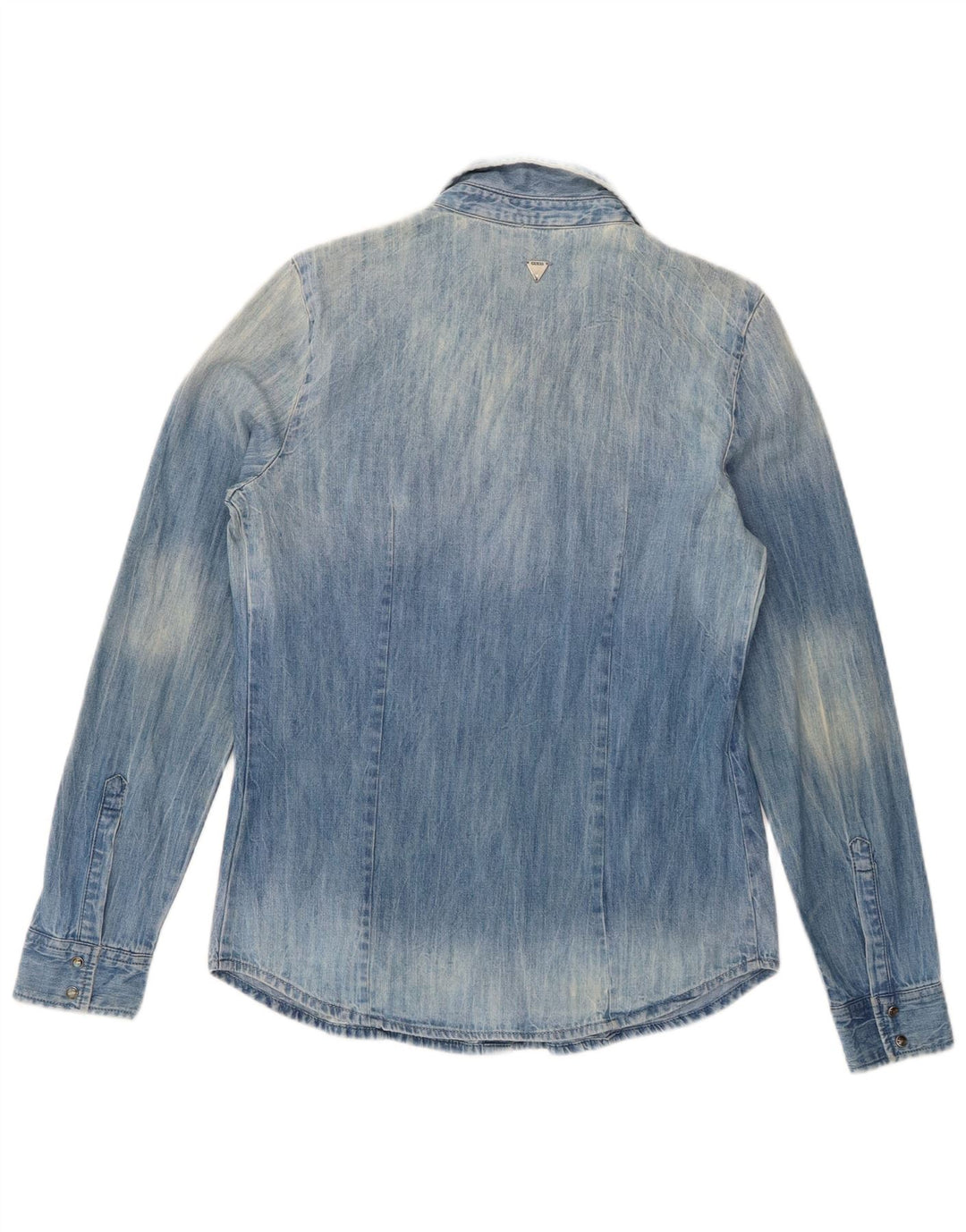 Guess Camisa jeans feminina grande Reino Unido 6 XS azul algodão