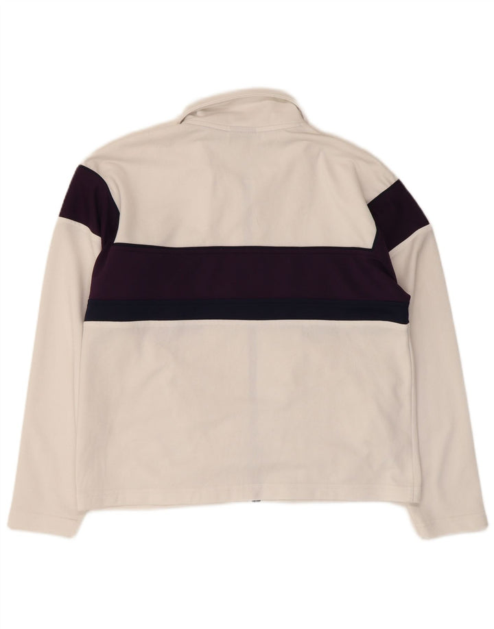 Asics Womens Oversized Tracksuit Top Jacket UK 10 Small White Colourblock