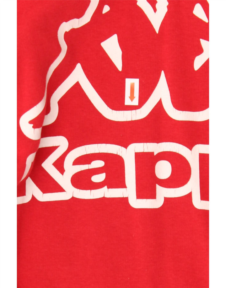 KAPPA moletom com capuz masculino gráfico médio algodão vermelho