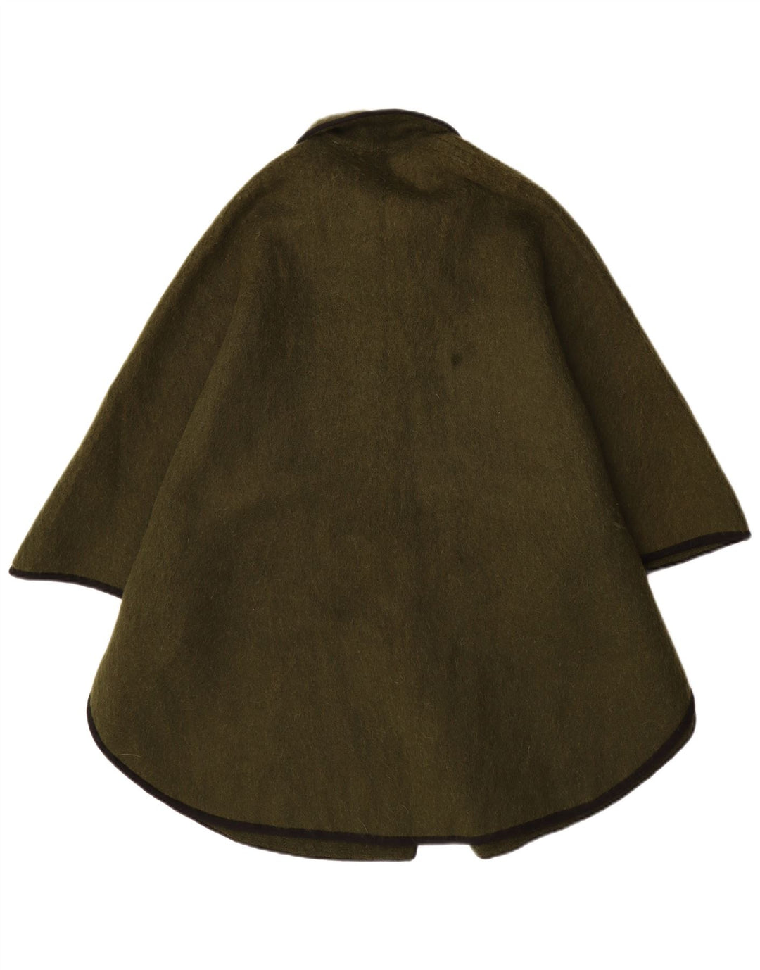 Casaco poncho grande feminino vintage IT 48 XL verde lã nova