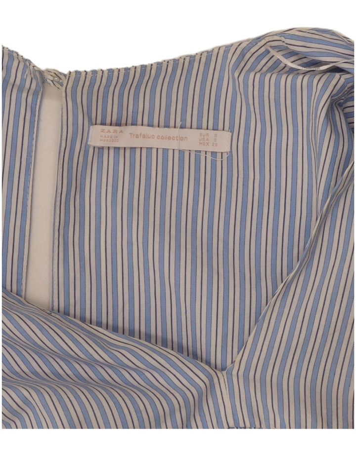 Macacão feminino ZARA manga 3/4 Reino Unido 10 listrado azul pequeno