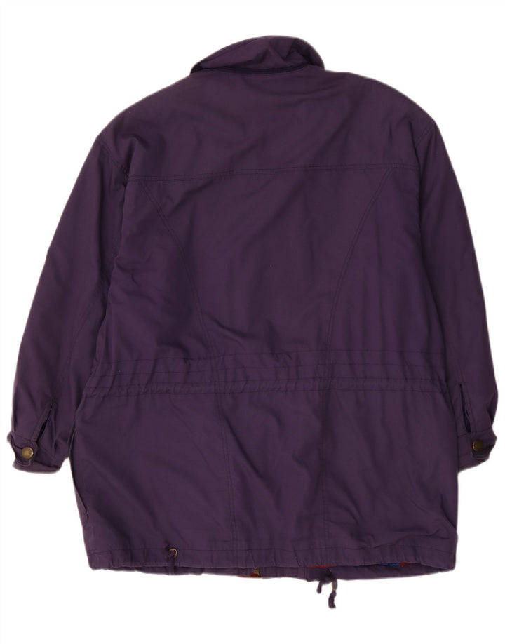 Casaco corta-vento feminino vintage UK 20 2XL roxo