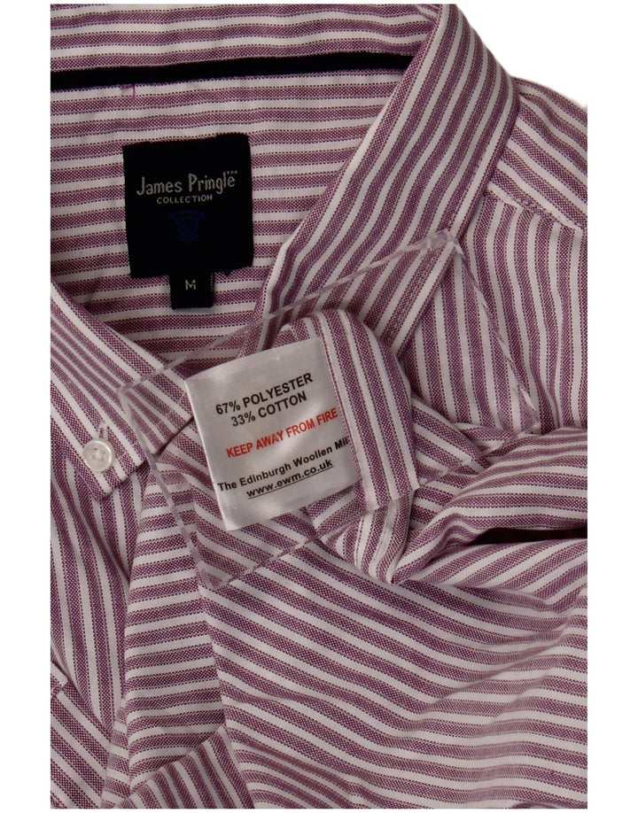 Camisa masculina de manga curta JAMES PRINGLE poliéster listrado roxo médio