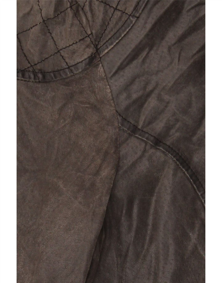 MAZE Mens Suede Bomber Jacket UK 38 Couro Cinza Médio