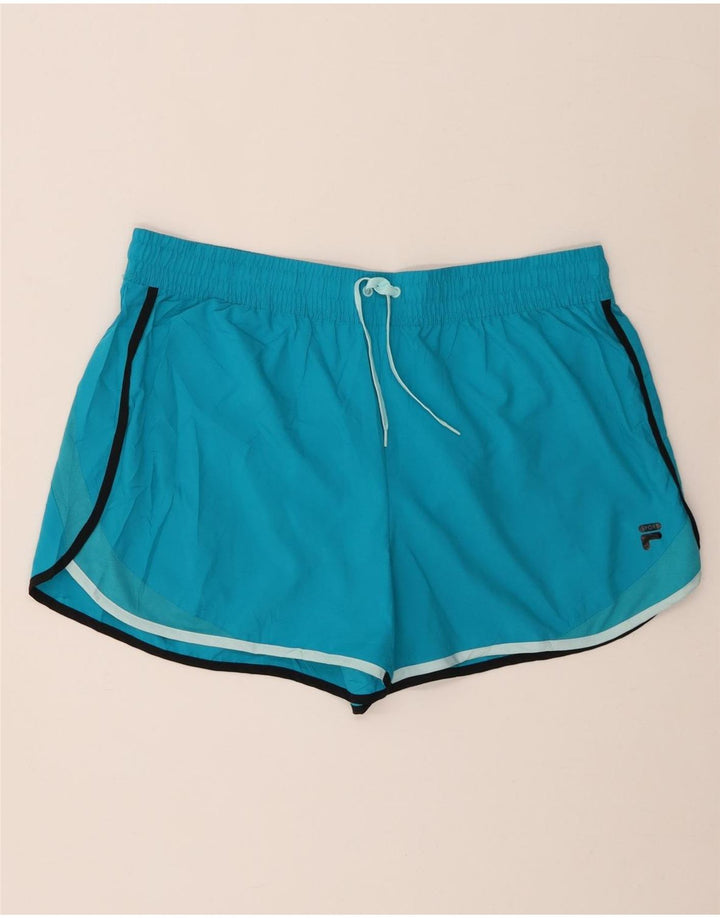 Shorts esportivos feminino Fila UK 18 XL azul poliéster