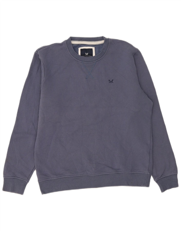 Crew Clothing Mens Moletom Jumper Médio Algodão Azul