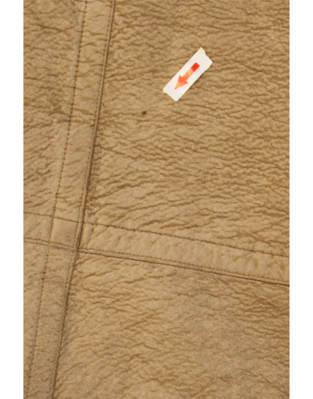 Casaco feminino de couro com peito duplo VINTAGE UK 6 XS marrom colorblock