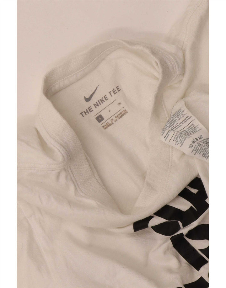 Camiseta Nike masculina gráfica top pequeno algodão branco