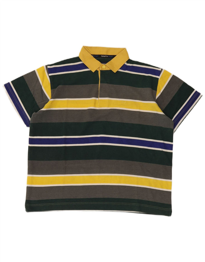Camisa polo masculina PANATTA grande algodão listrado multicolorido