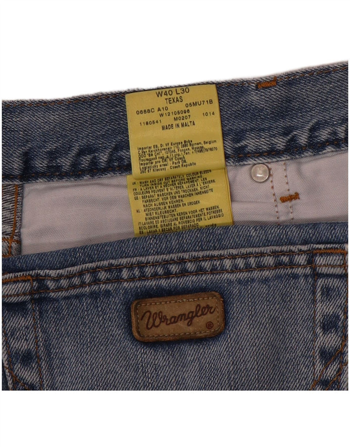 Wrangler Masculino Texas Straight Jeans W40 L30 Azul Algodão