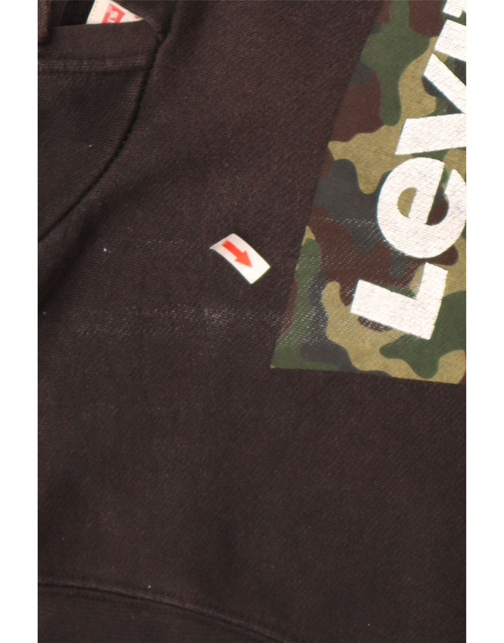 Moletom com capuz gráfico masculino Levi's médio preto algodão