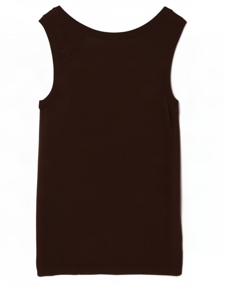 Colete feminino Zara UK 8 pequeno viscose marrom