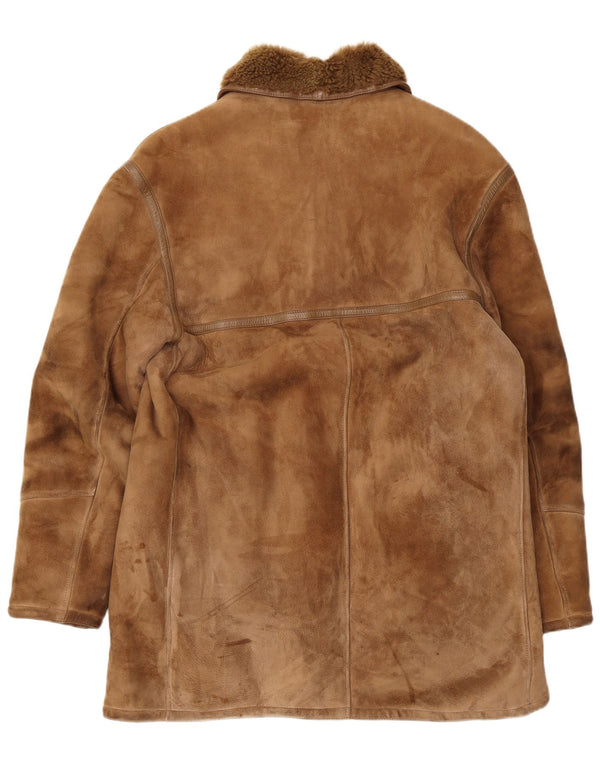 Sobretudo masculino Dibi Shearling UK 38 Shearling marrom médio