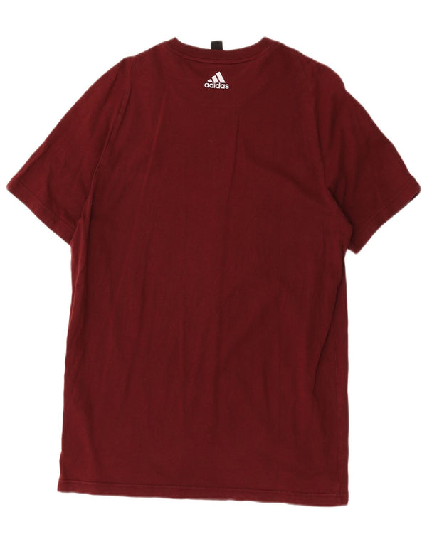 Adidas Mens Graphic T-Shirt Top Médio Algodão Borgonha