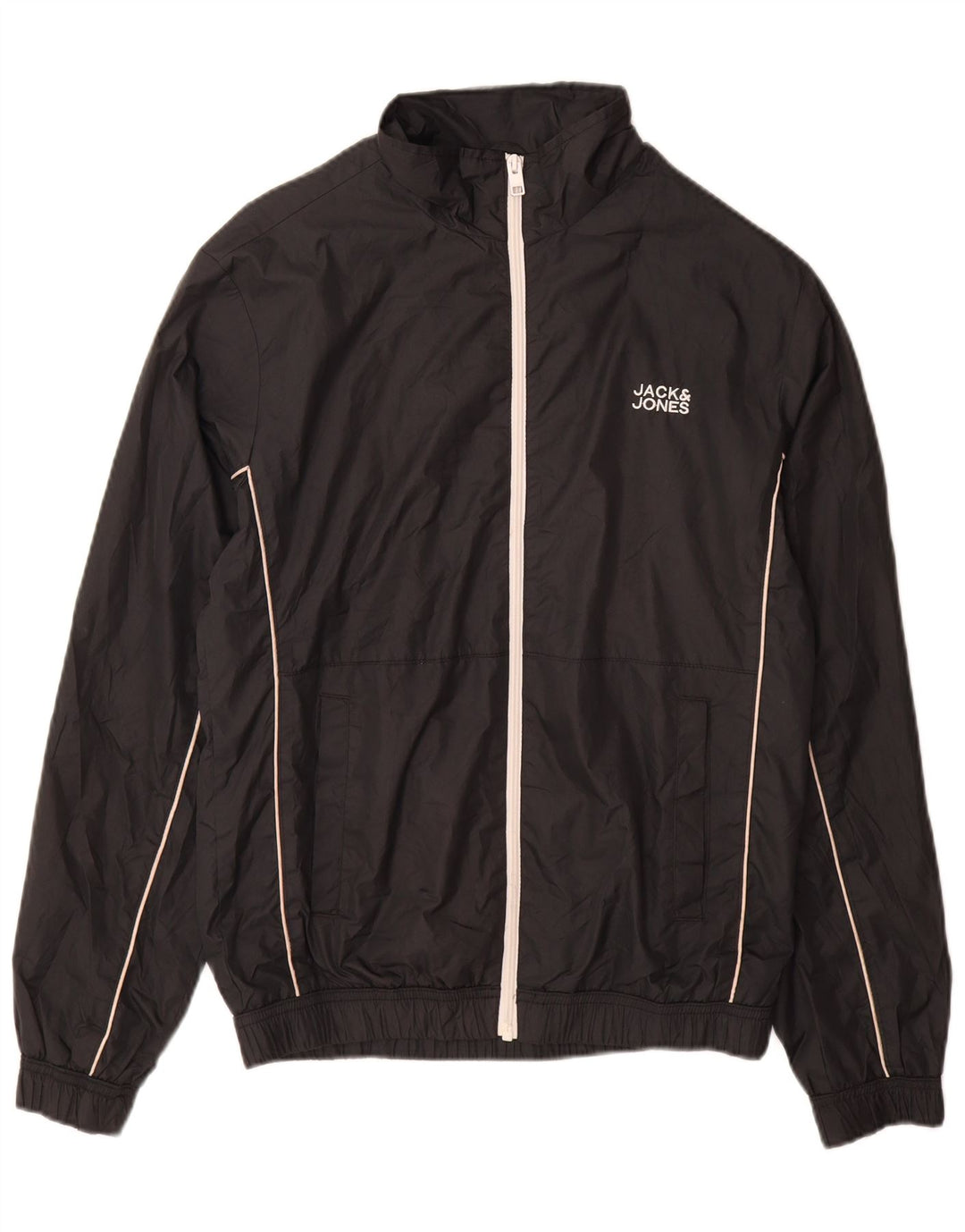 Jack & Jones Jaqueta masculina de agasalho médio preto poliéster