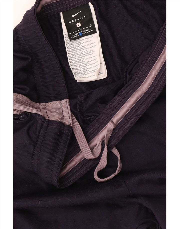 Calça de treino feminina Nike UK 14 grande azul marinho colorblock poliéster