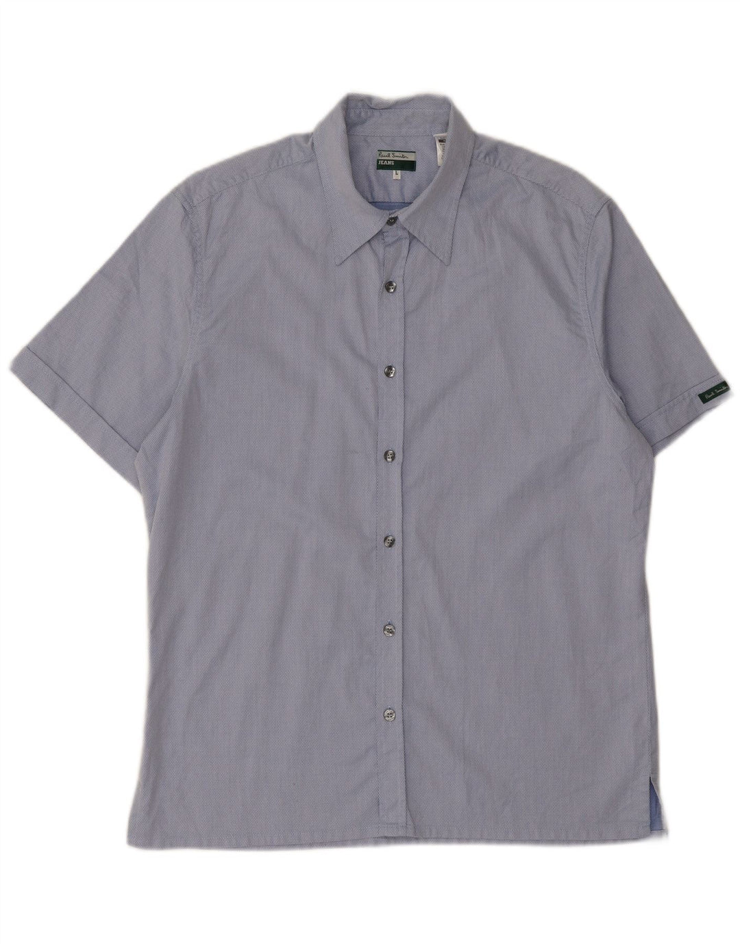 Camisa masculina de manga curta Paul Smith grande algodão manchado azul