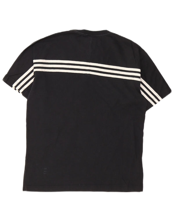 Adidas Mens Camiseta Top Pequeno Algodão Preto