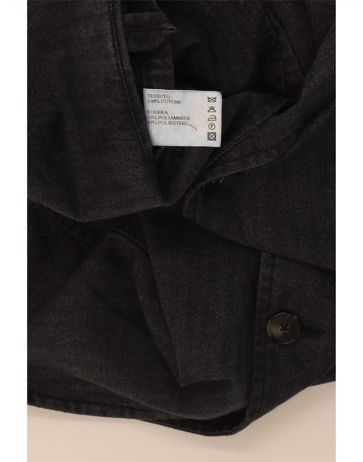 Jaqueta blazer masculina vintage com 3 botões IT 52 XL algodão listrado cinza