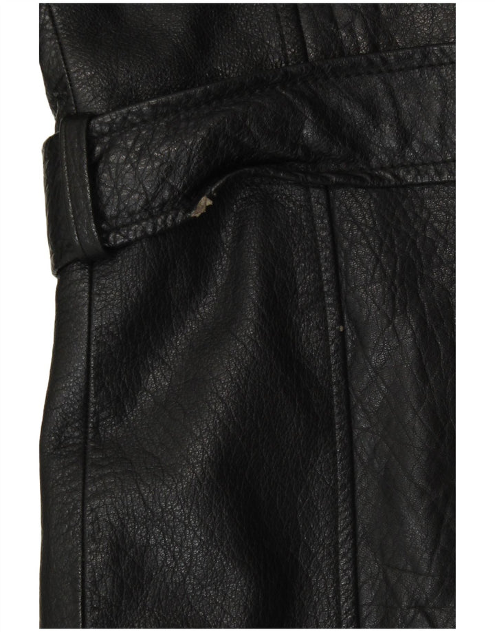 Jaqueta masculina de couro com peito duplo Carnaby Street UK 38 média preta