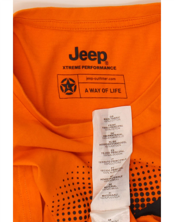 Camiseta gráfica masculina Jeep grande algodão laranja