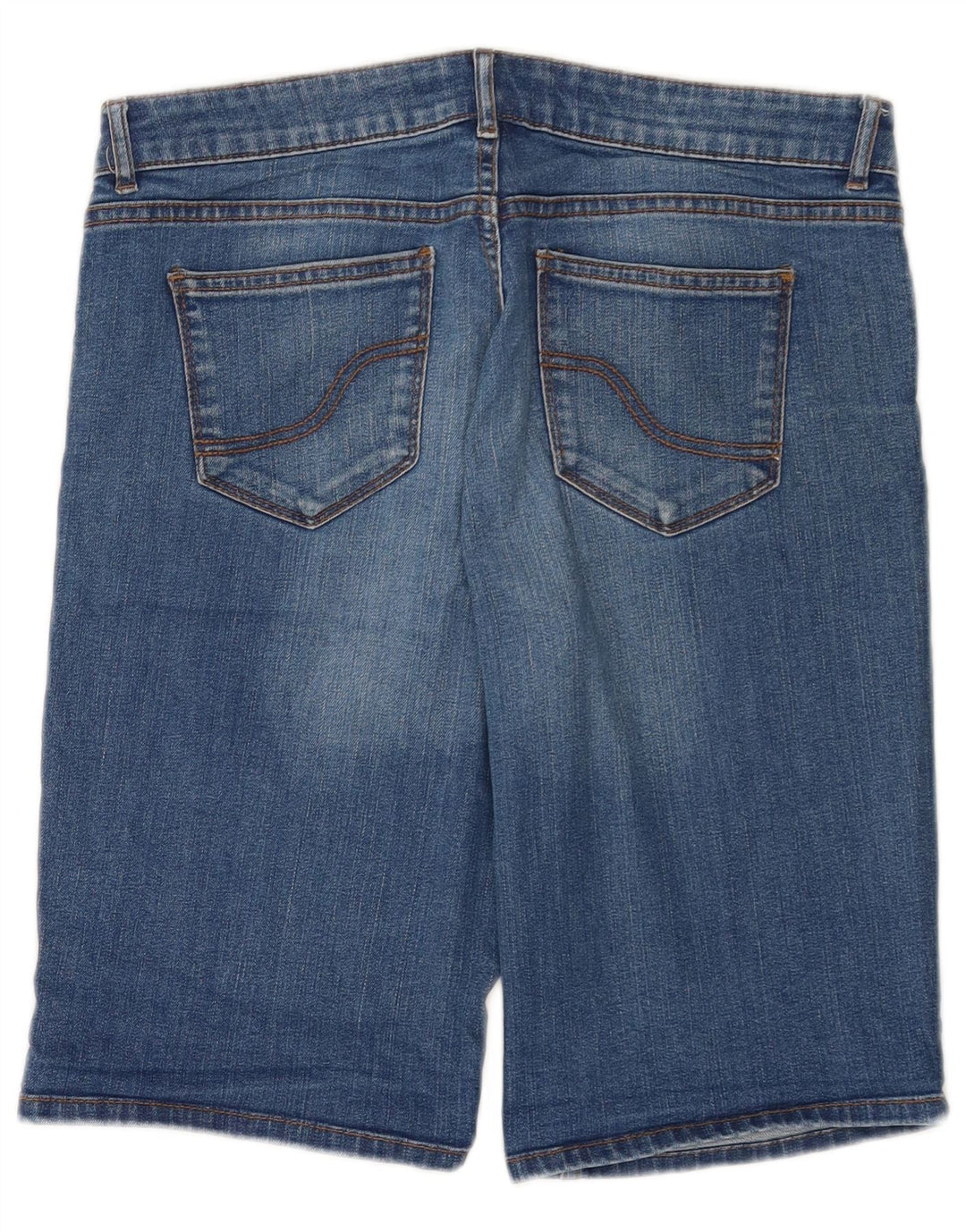 Bermuda jeans feminina Fat Face UK 12 médio W32 algodão azul