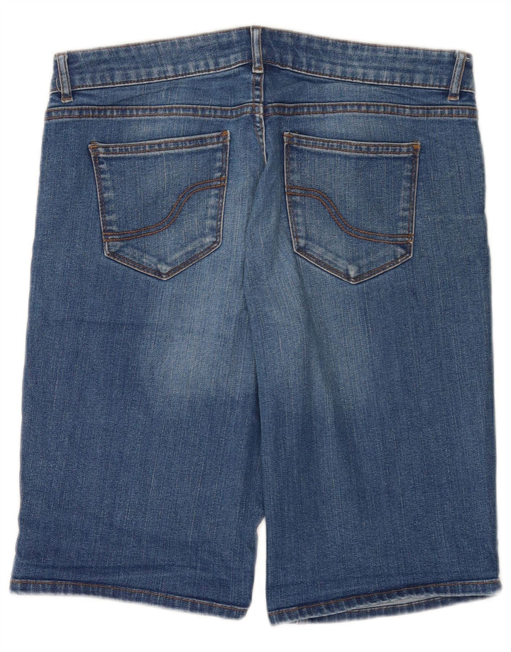 Bermuda jeans feminina Fat Face UK 12 médio W32 algodão azul