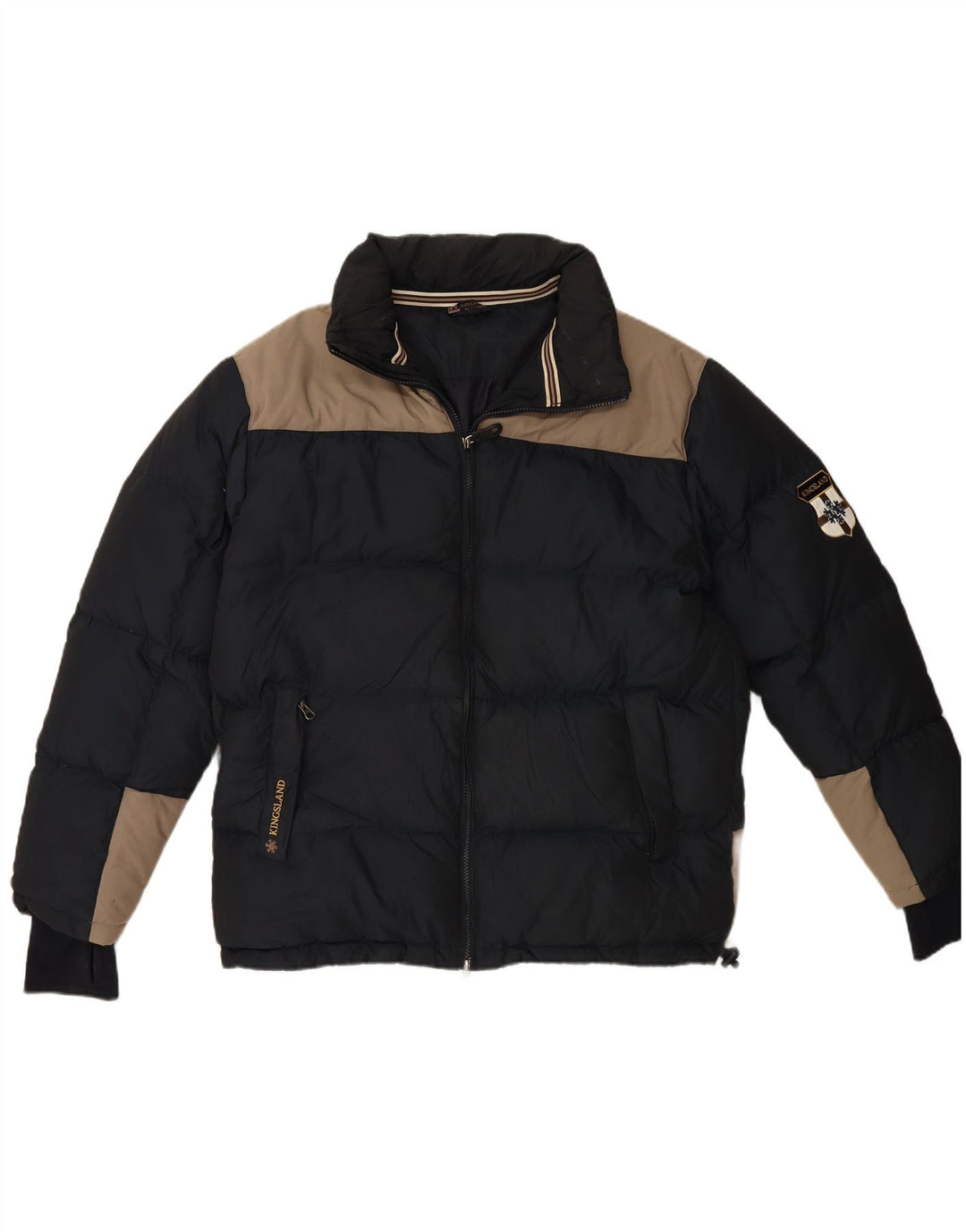 Jaqueta acolchoada masculina KINGSLAND UK 42 XL azul marinho poliéster colorblock