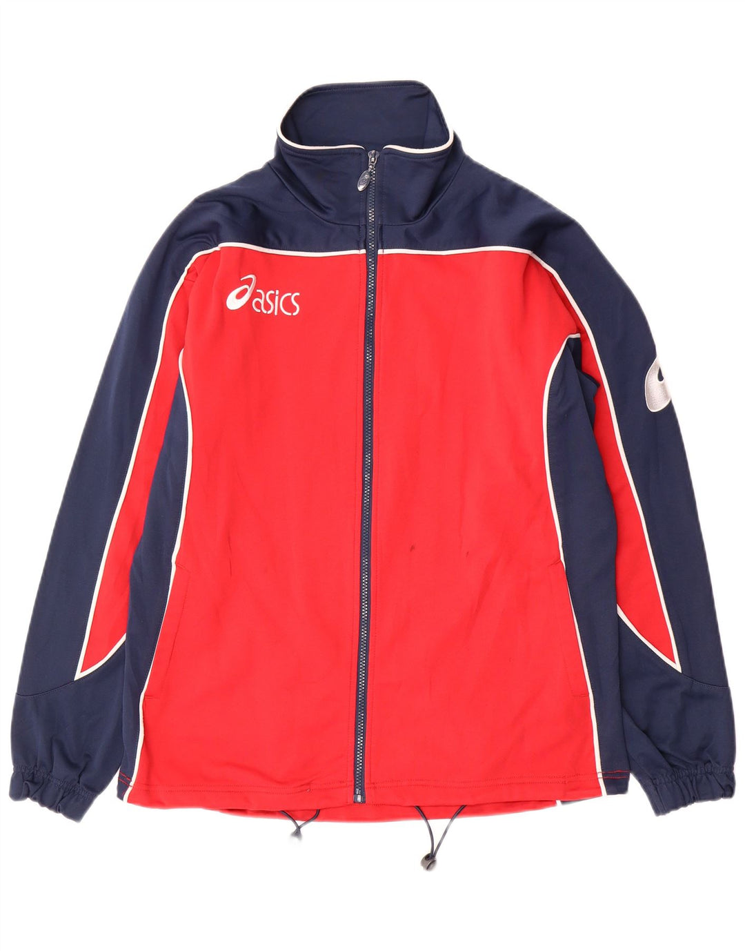 ASICS Mens Graphic Tracksuit Top Jaqueta Pequeno Colorblock Vermelho