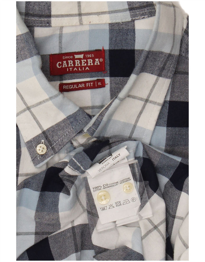 Camisa masculina Carrera Regular Fit XL azul algodão