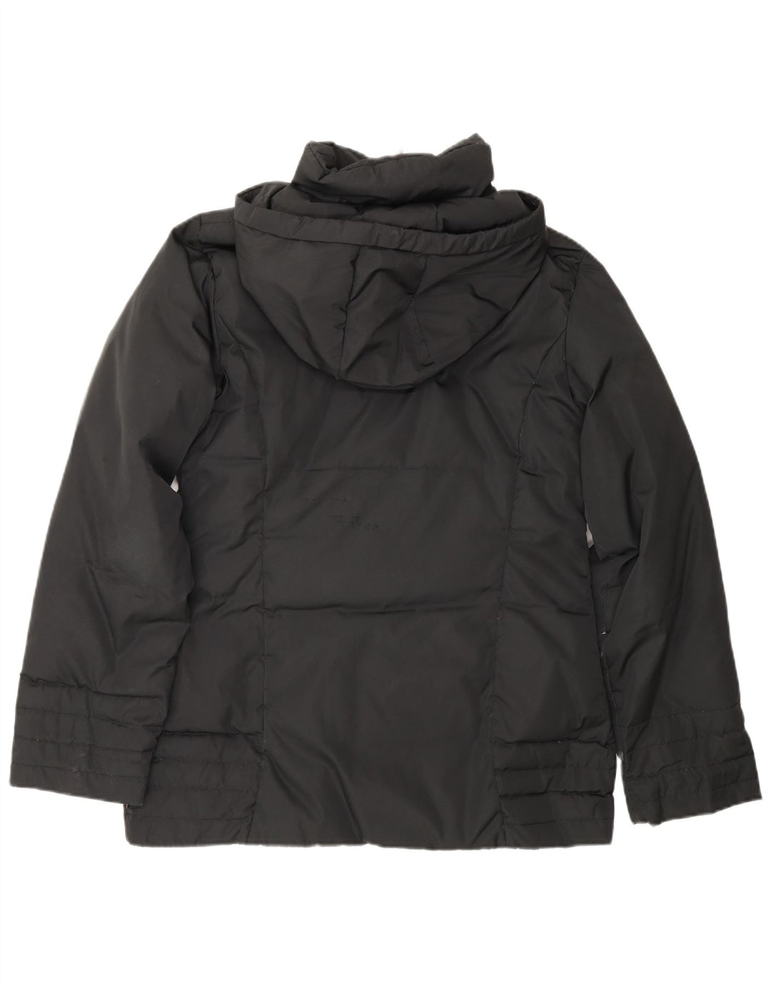 Jaqueta acolchoada com capuz feminina Moncler tamanho 2 poliéster preto médio