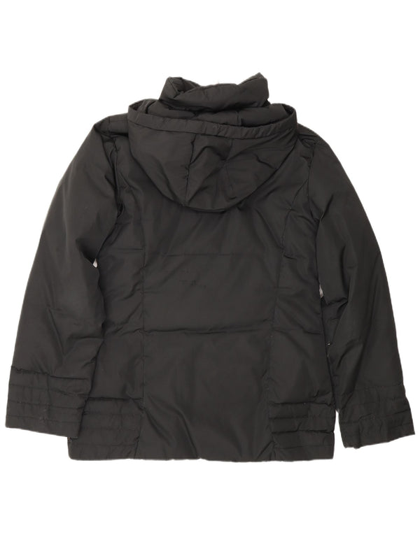 Jaqueta acolchoada com capuz feminina Moncler tamanho 2 poliéster preto médio