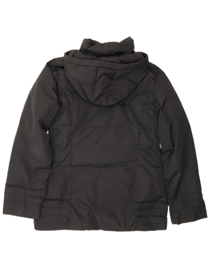 Jaqueta acolchoada com capuz feminina Moncler tamanho 2 poliéster preto médio