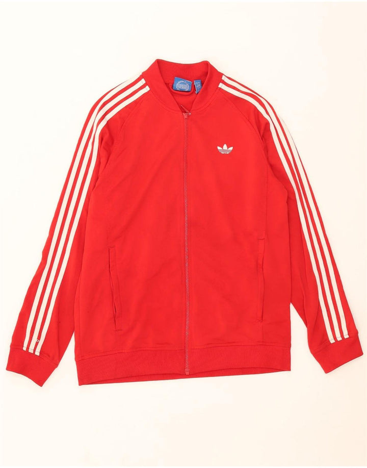 ADIDAS Mens Tracksuit Top Jacket Grande Poliéster Vermelho