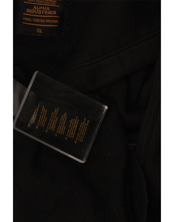 ALPHA INDUSTRIES Suéter gráfico masculino com capuz XL algodão preto