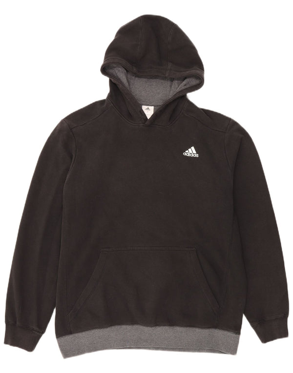 Adidas Mens Hoodie Jumper Grande Preto Colorblock Algodão