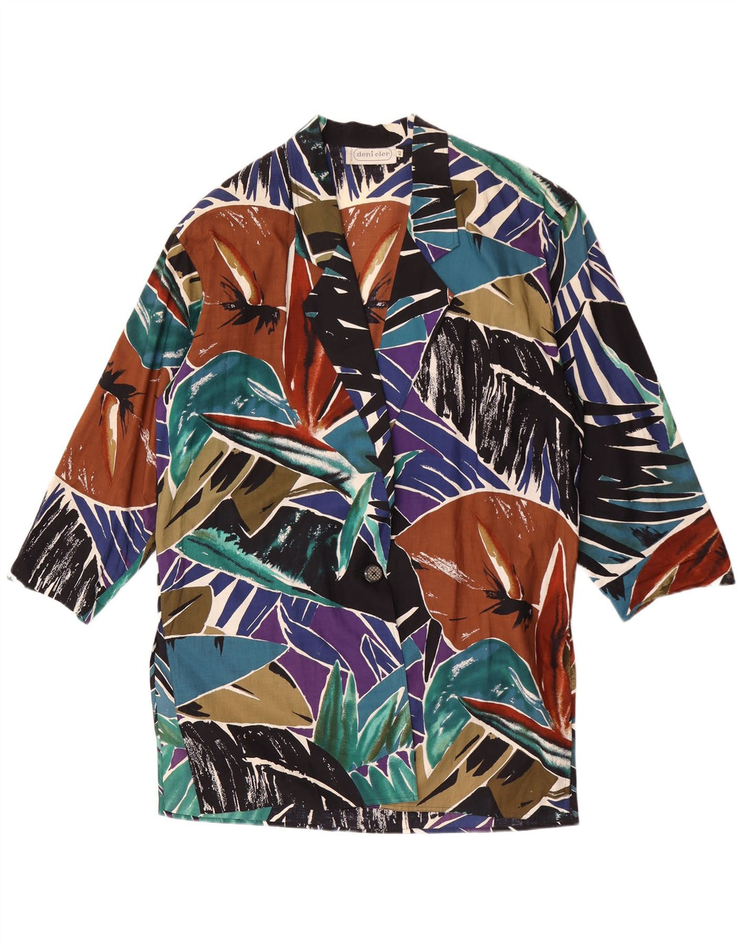Cardigã feminino Deni-Cler oversized IT 42 médio floral multicolorido
