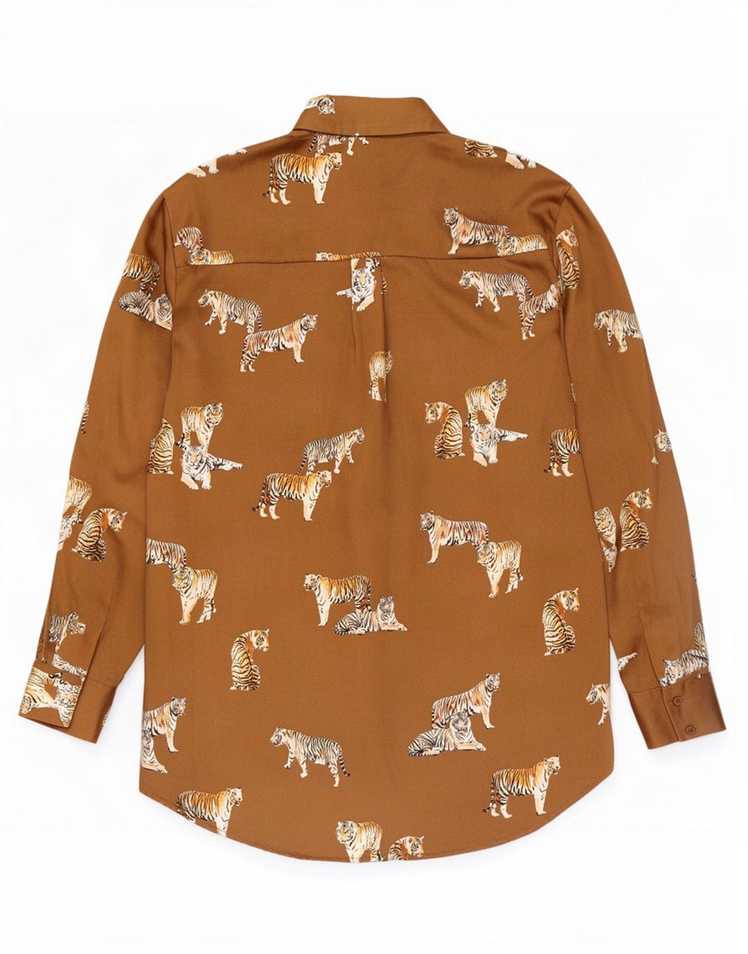 Zara Blusa feminina oversized Reino Unido 10 pequena bege estampa animal poliéster