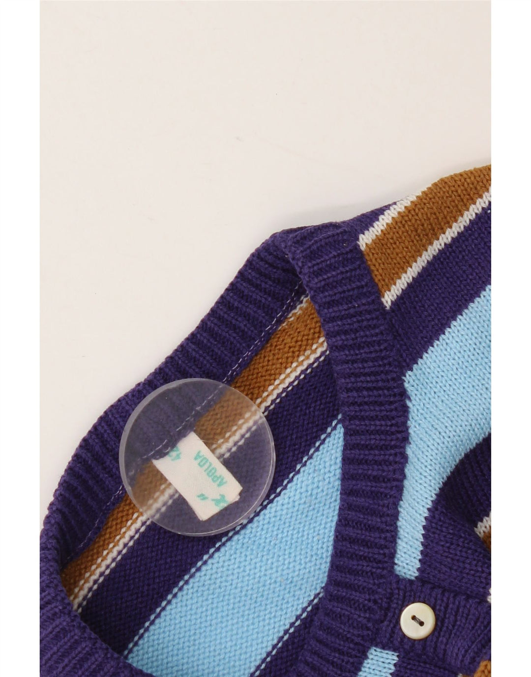 Suéter feminino vintage com gola redonda IT 42 listrado roxo médio