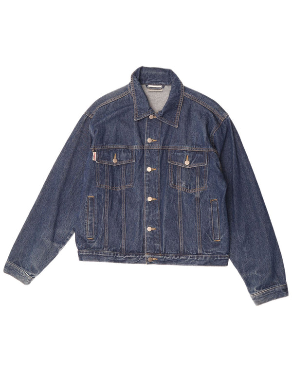 Jaqueta jeans masculina Giani Feroti Reino Unido 38 algodão azul médio