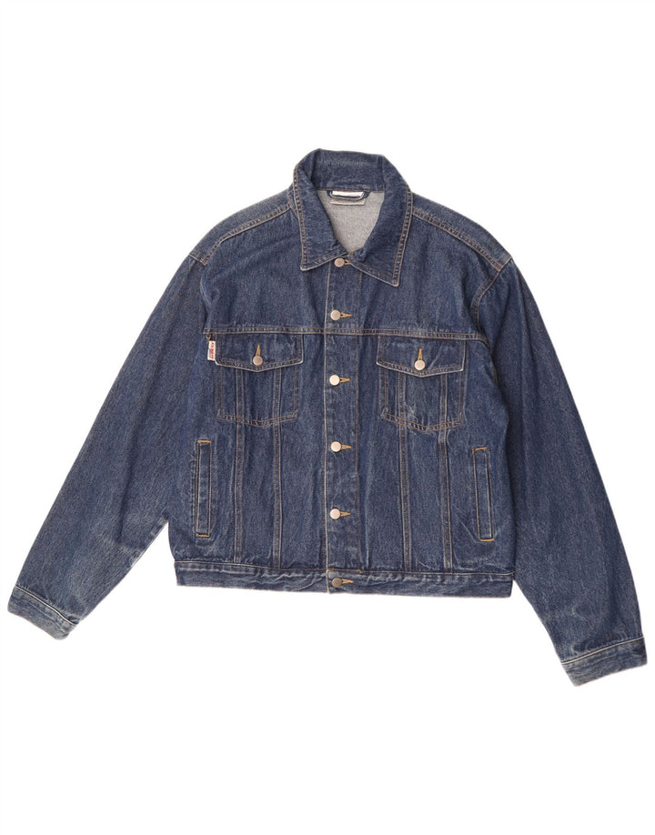 Jaqueta jeans masculina Giani Feroti Reino Unido 38 algodão azul médio